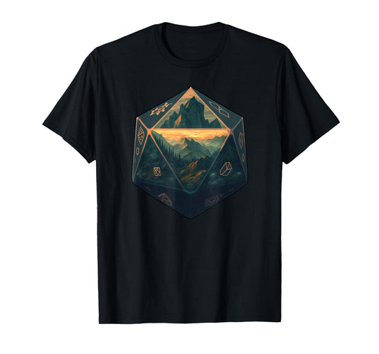 D20 Dice Art Fantasy Gaming Cool Realistic D20 dice T-Shirt