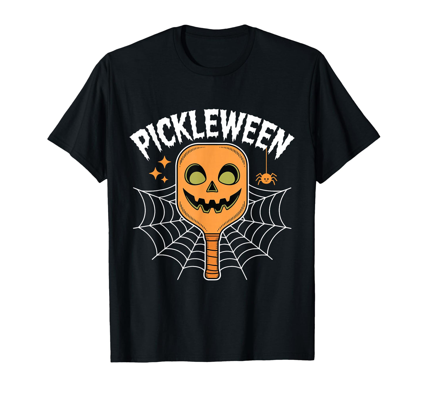 Pickleween Pumpkin Paddle Funny Pickleball Halloween T-Shirt