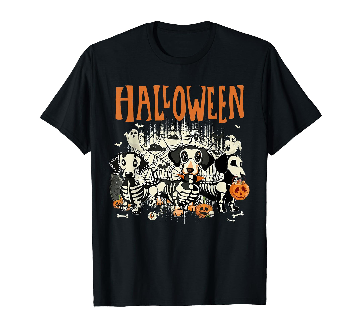 Dachshund Halloween Wiener Dog Pumpkin Weenie Witch T-Shirt