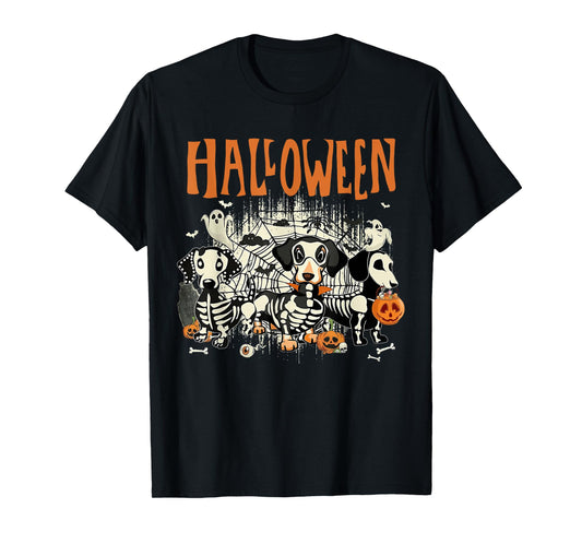 Dachshund Halloween Wiener Dog Pumpkin Weenie Witch T-Shirt