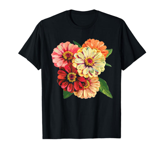 Cool multicolor Zinnias Flowers for Plants Lovers T-Shirt