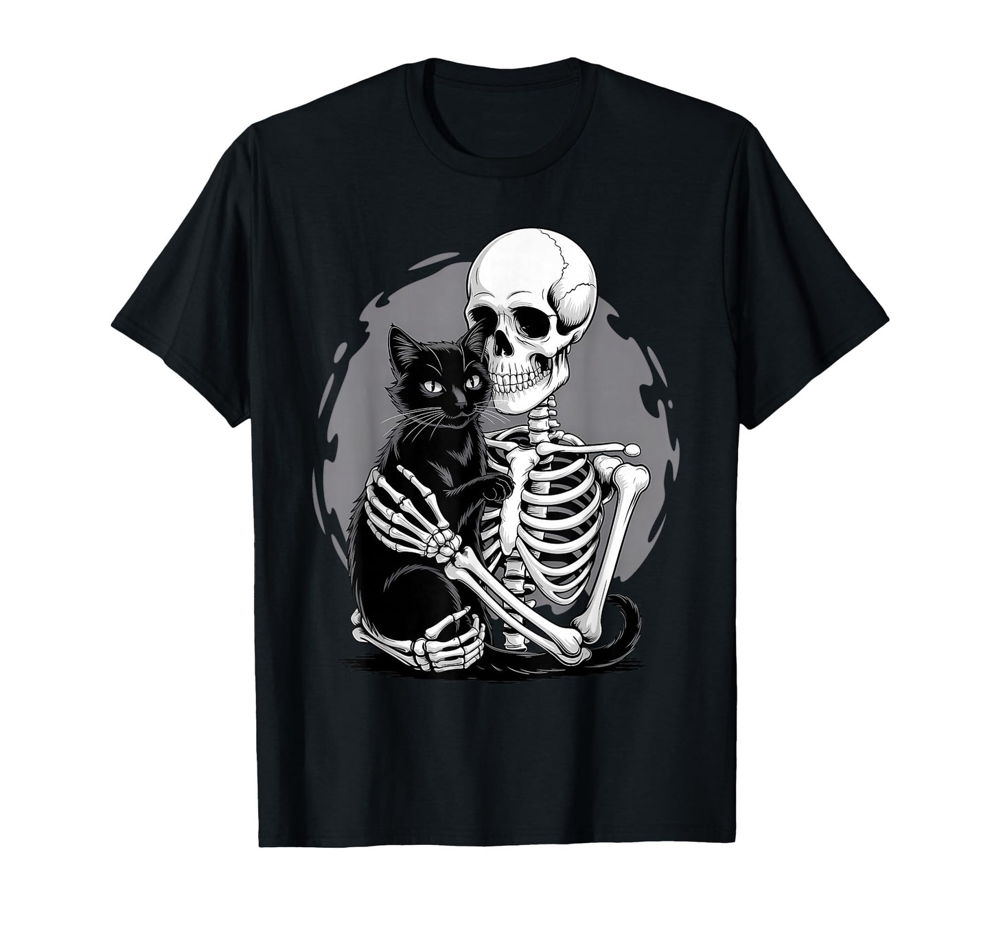 Skeleton Cat Skull Kitty Goth Cute Halloween Men Women T-Shirt