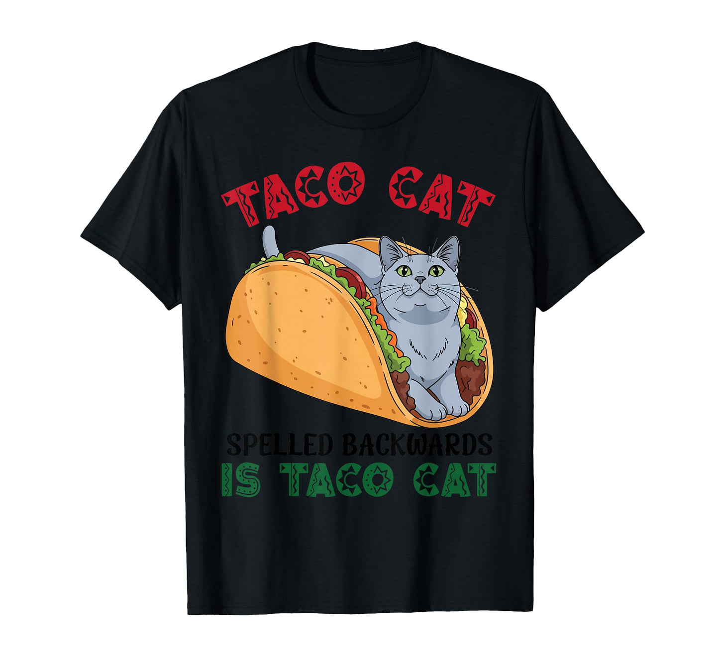 Russian Blue Taco Cat Spelled Backwards Taco Inside A Cat T-Shirt