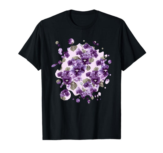 Cute African Violet Inspired Flower Plant Lover Gardener T-Shirt