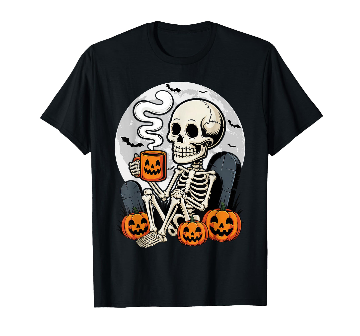 Halloween Skeleton Coffee T-Shirt