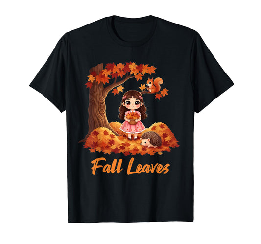 Autumn Fall Leaves Tree and Forest Creatures Men Women Kids T-Shirt