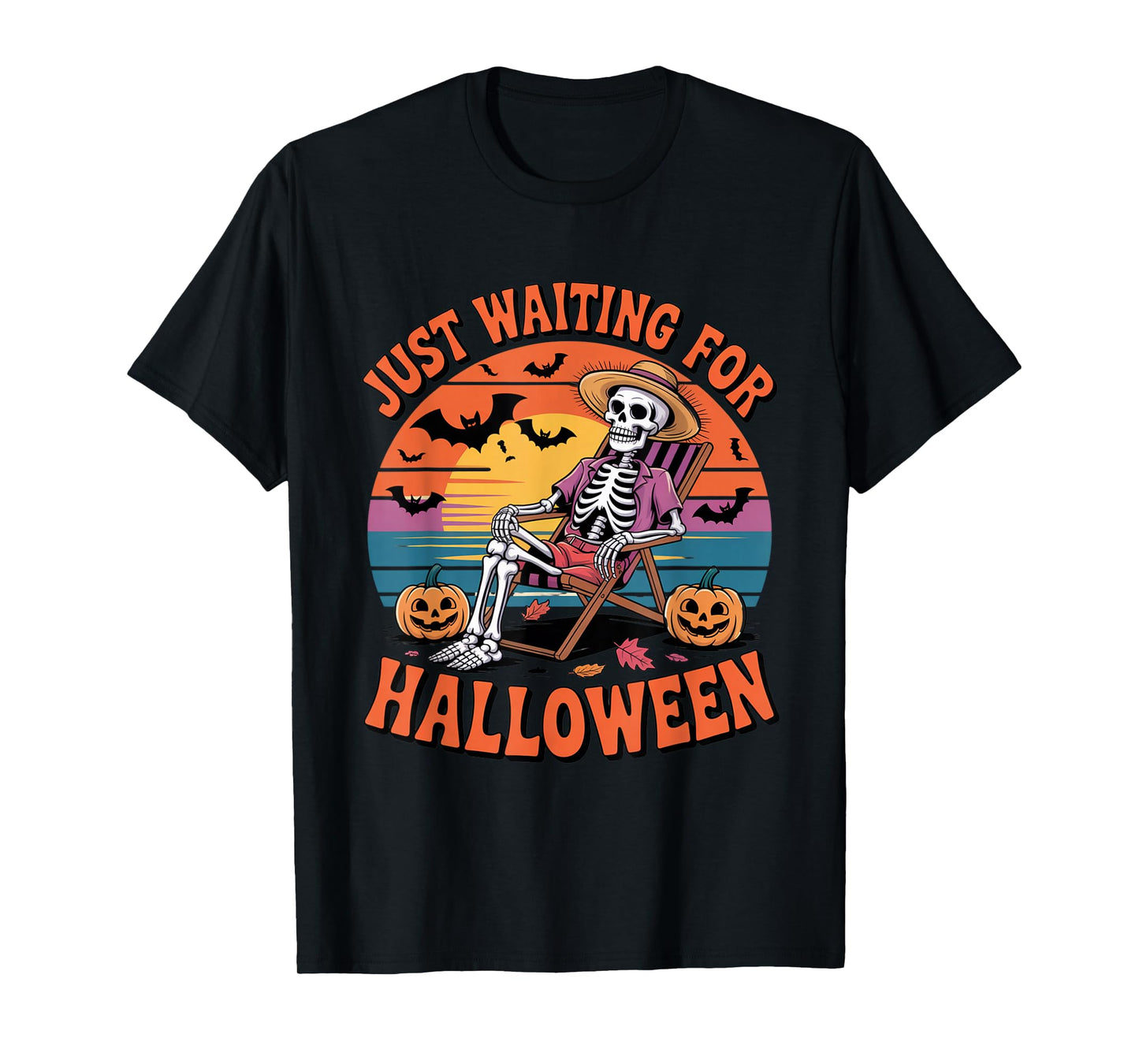 Just Waiting for Halloween Outfit – Skeleton Relaxing T-Shirt