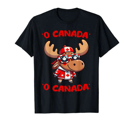 O Canada Anthem Moose Canada Day Dominion Day Canadian Flag T-Shirt