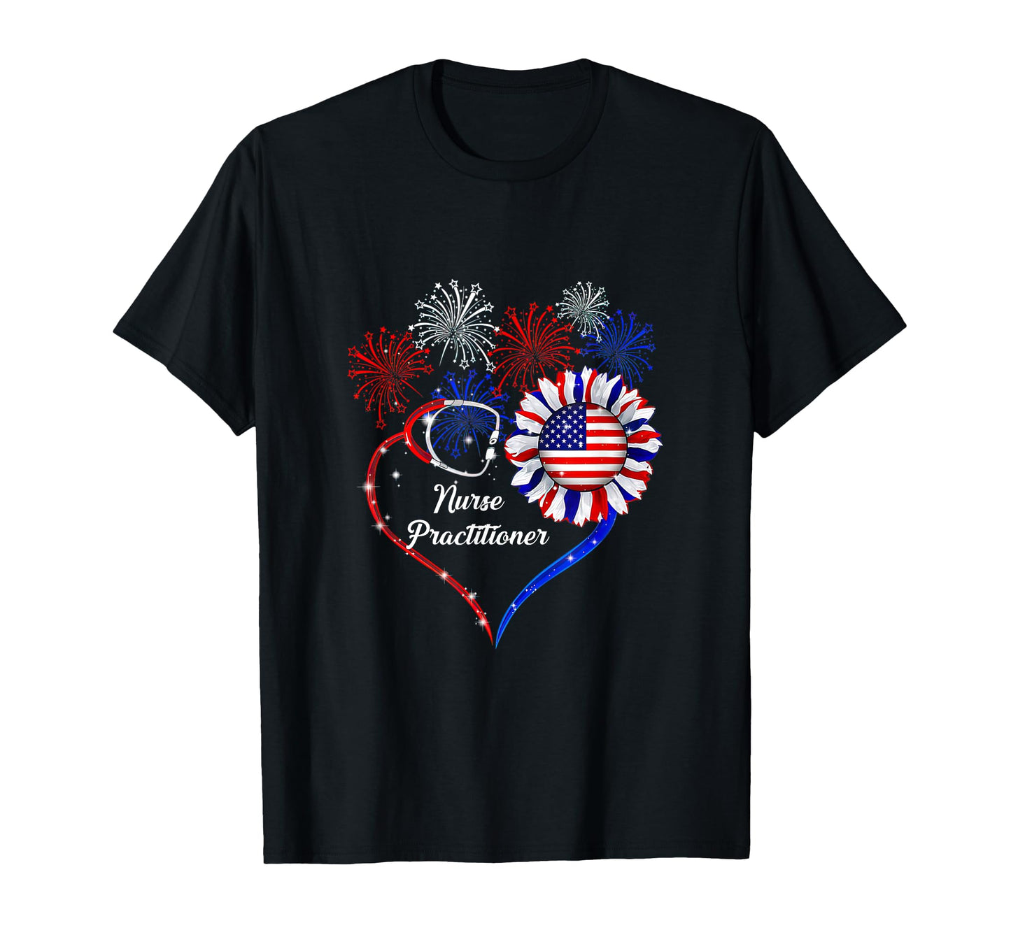 Patriotic Nurse Practitioner 4th Of July American Flag T-Shirt
