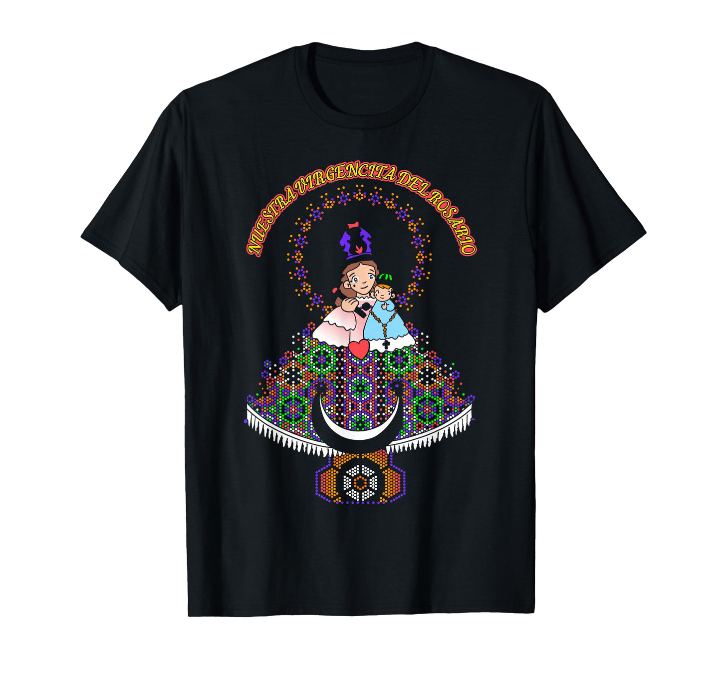 Virgen del Rosario Huichol Art. Nuestra Señora del Rosario T-Shirt