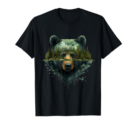 Bear Artwork Portrait Wildlife Forest Nature Animal Art T-Shirt