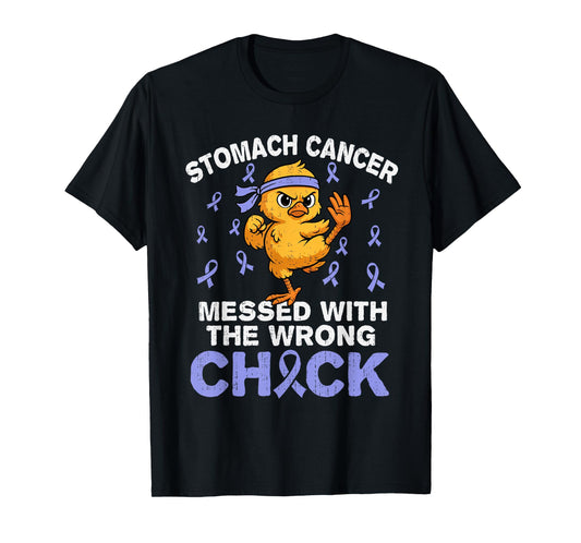 Funny Stomach Cancer Awareness Ribbon Periwinkle Blue T-Shirt