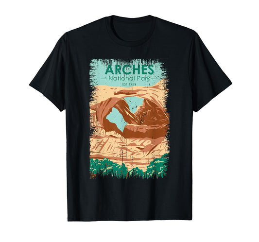 Arches National Park Double Arch Vintage Distressed T-Shirt