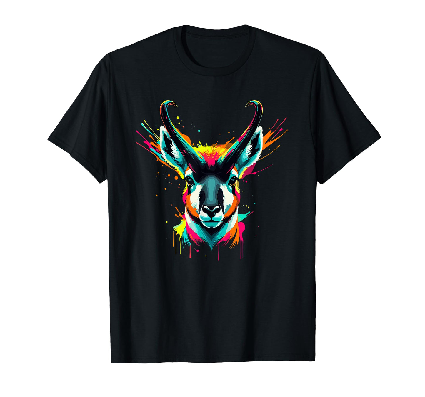 Paint Art Pronghorn American Antelope Pronghorns T-Shirt