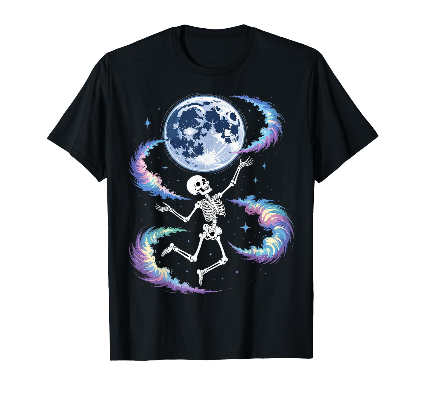 Skeleton Dancing Under The Moon Funny Spooky T-Shirt