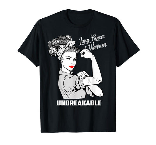 Lung Cancer Warrior Unbreakable T-Shirt Awareness Gift Shirt T-Shirt