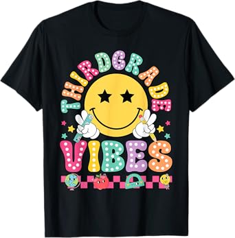 Third Grade Vibes Smile Face Back To School Boys Girls Kids T-Shirt