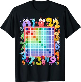Dinosaur Numbers Idea For Kids & Dino Multiplication Square T-Shirt