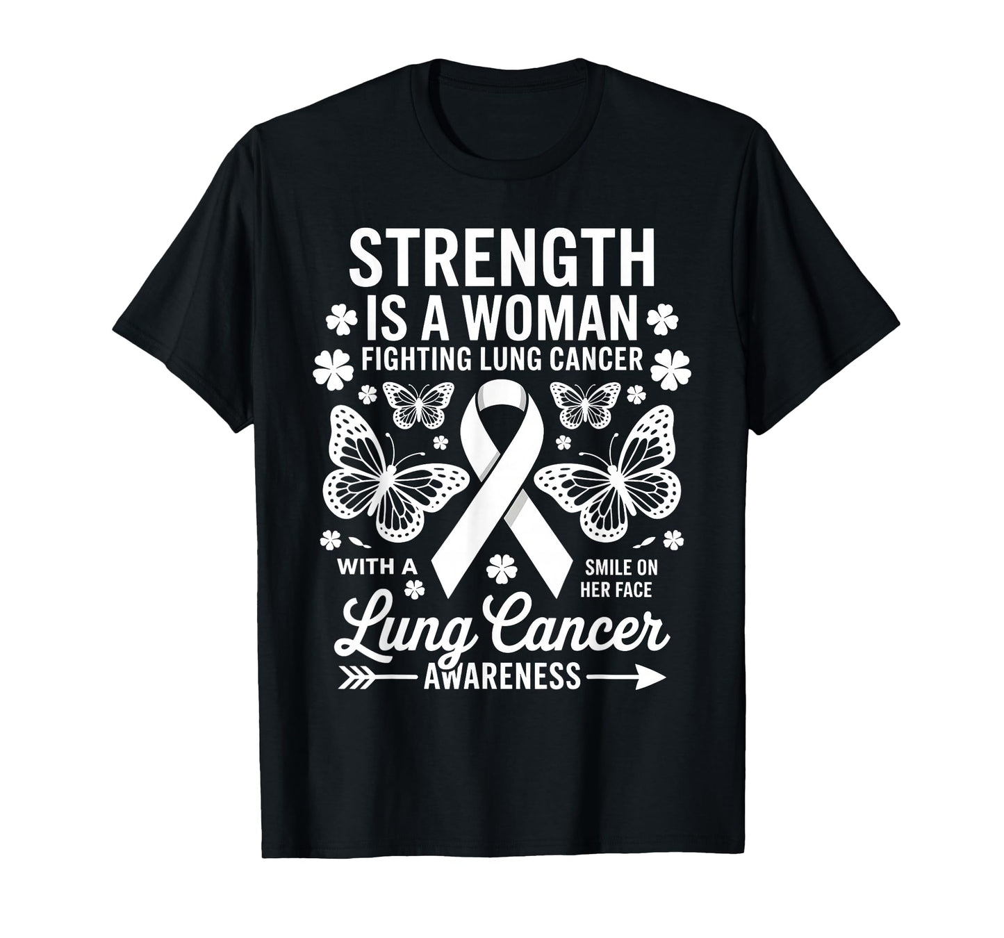Lung Cancer Awareness Women Butterfly Lung Cancer fighter T-Shirt