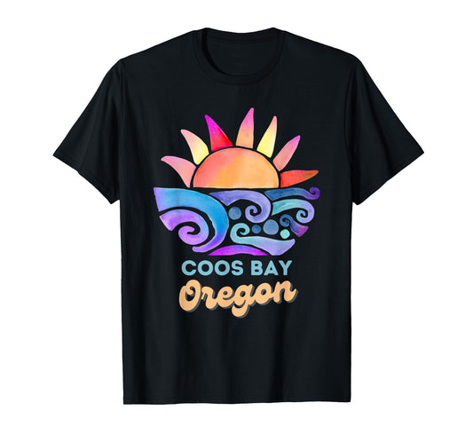 Coos Bay Sunset Vacation Beach Travel Road Trip Nature Lover T-Shirt
