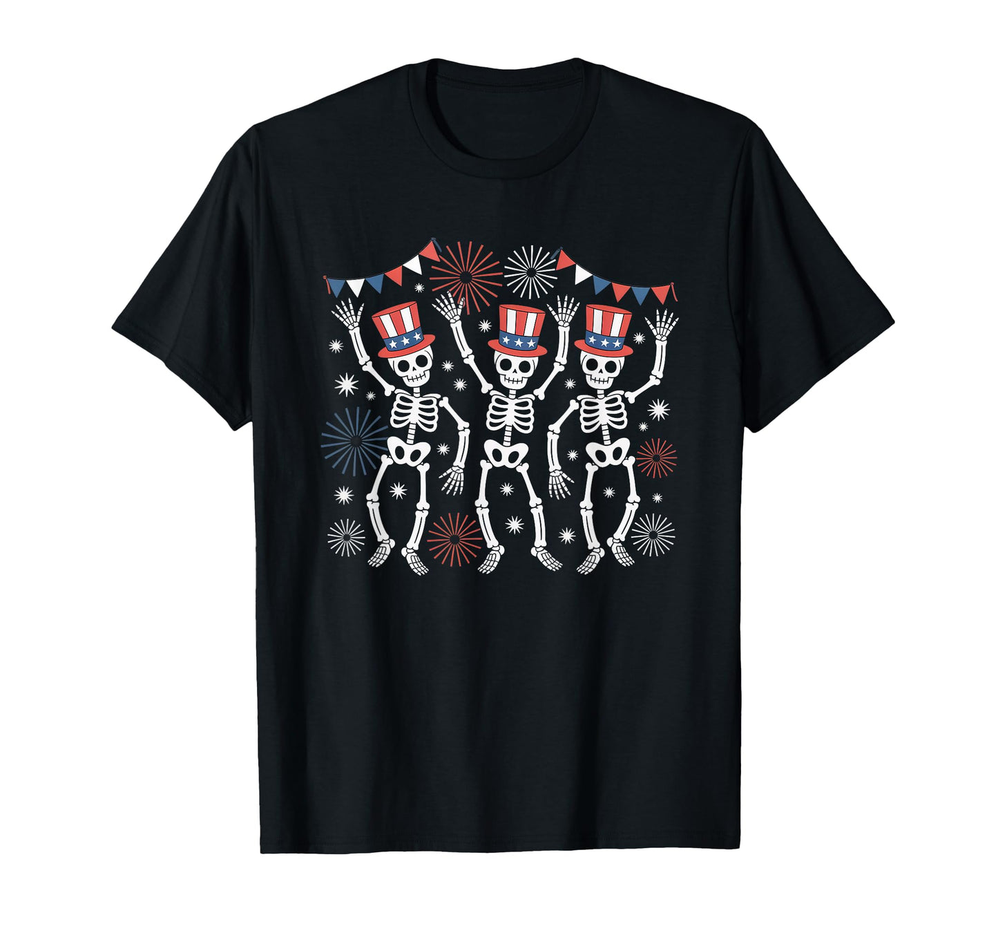 Patriotic Dancing Skeletons Independence Day 4th of July T-Shirt