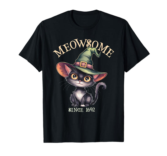 Cute MEOWSOME Cat Witch Awesome Since 1692 Witchy Wicca Mom T-Shirt