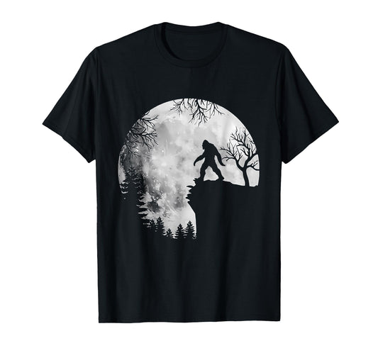 Bigfoot Sasquatch Full Moon In The Forest For Men Women Kids T-Shirt