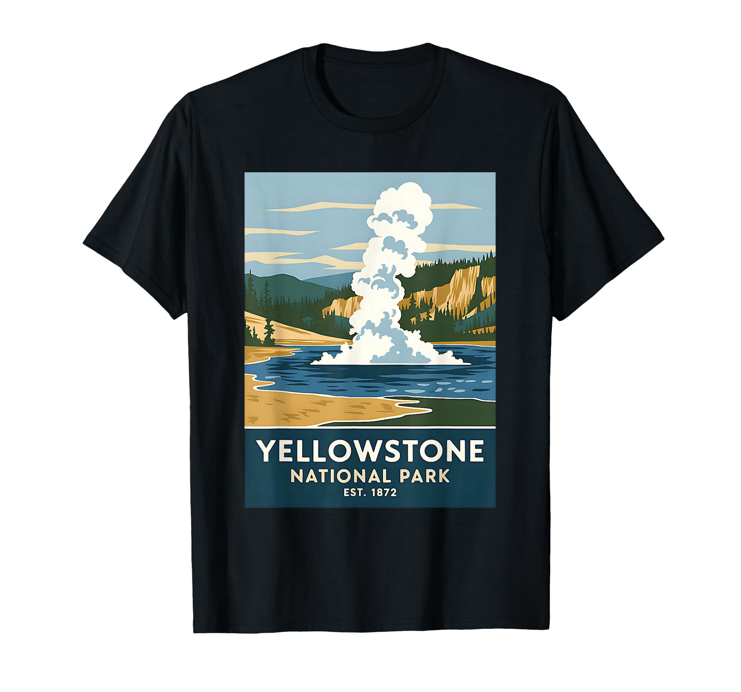Yellowstone National Park Vintage Camping Hiking Men Women T-Shirt