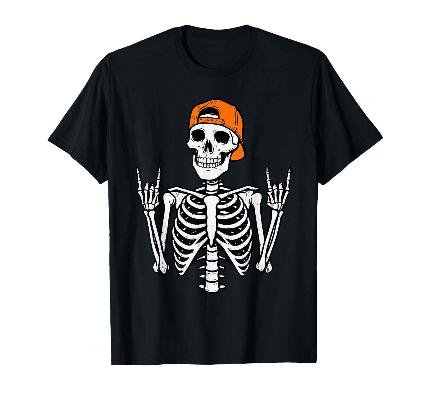Rocker Skeleton Halloween Rock Costume Cap Skater Men Boy T-Shirt