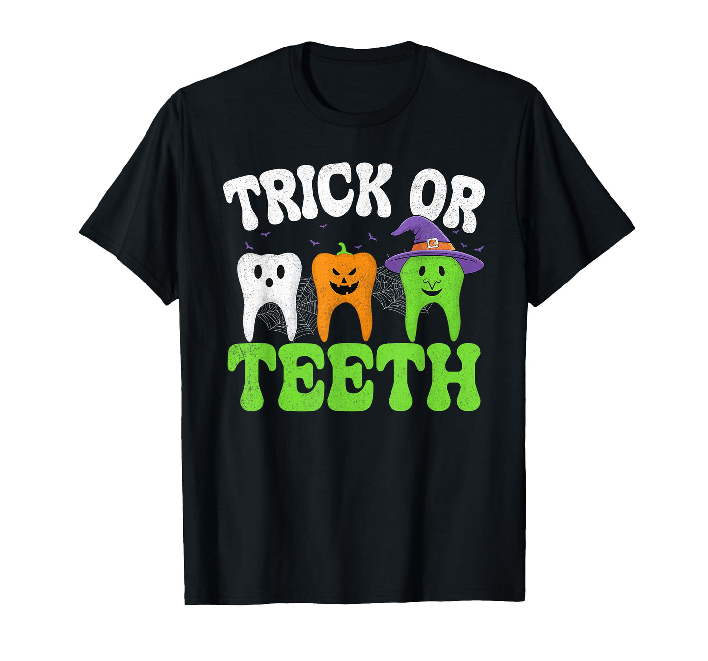 Trick or Teeth Ghost Pumpkin Witch Dental Halloween Dentist T-Shirt