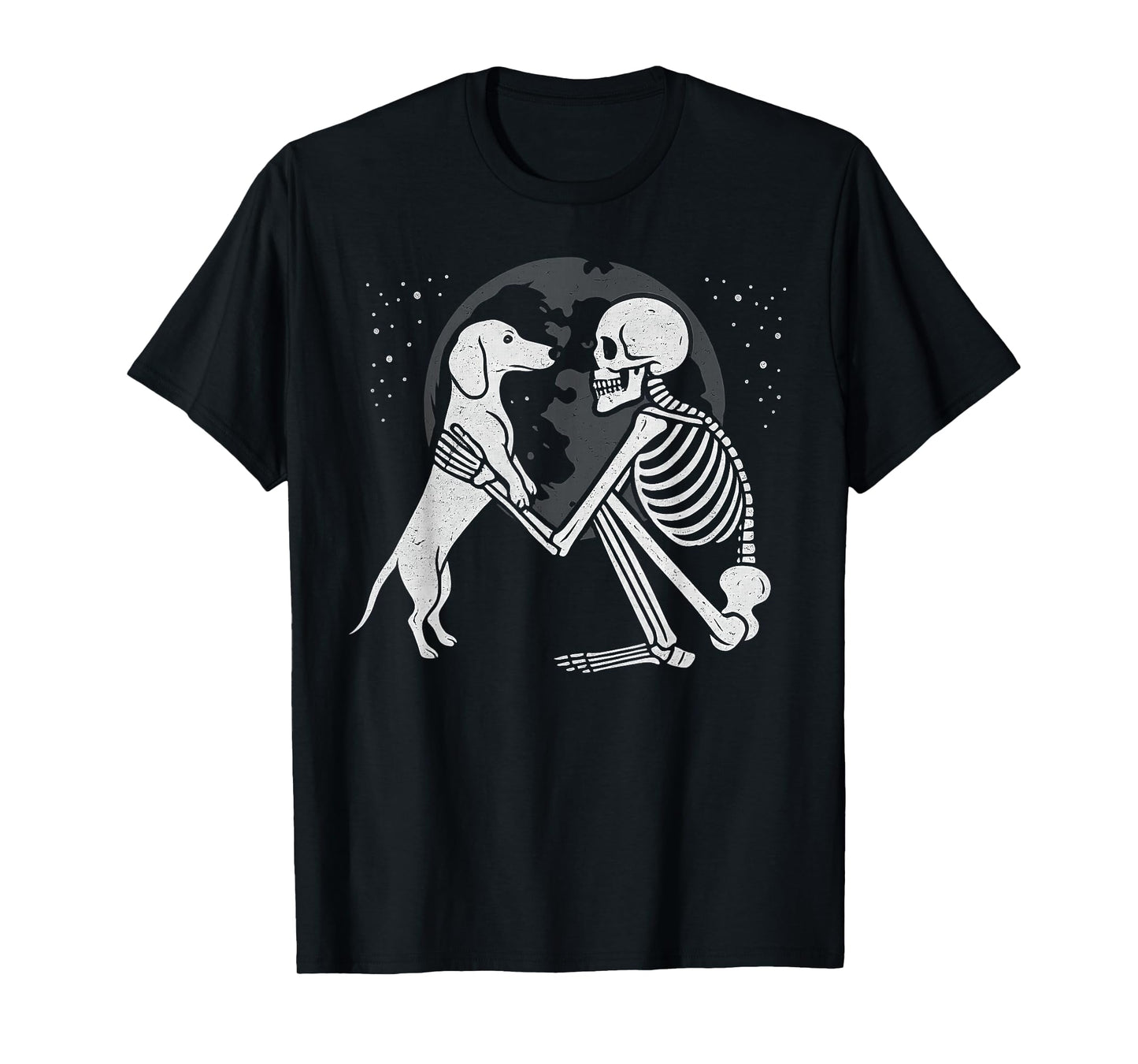 Dachshund Skeleton Moon Halloween Dog Lover T-Shirt