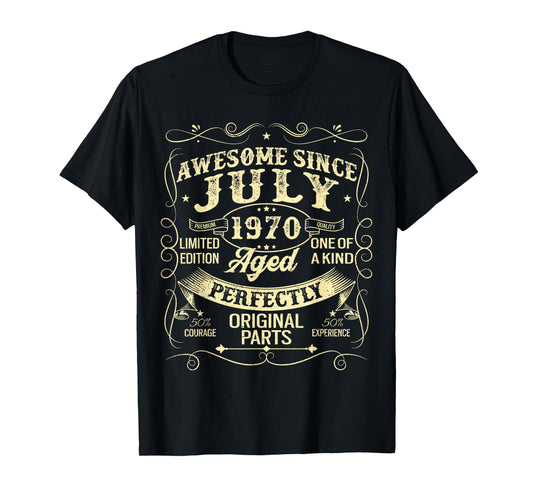 Awesome Since July 1970 Year Of Birth Birthday 1970 Vintage T-Shirt