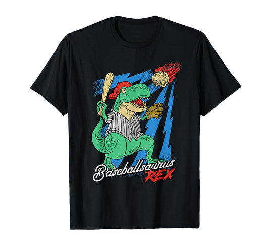 Baseballsaurus T-Rex Dinosaur Baseball Player Dino Sports T-Shirt