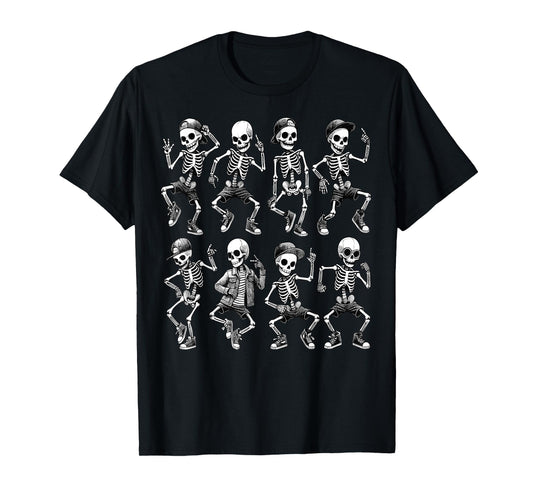 Dancing Skeletons Dance Challenge Boys Girl Kids Halloween T-Shirt