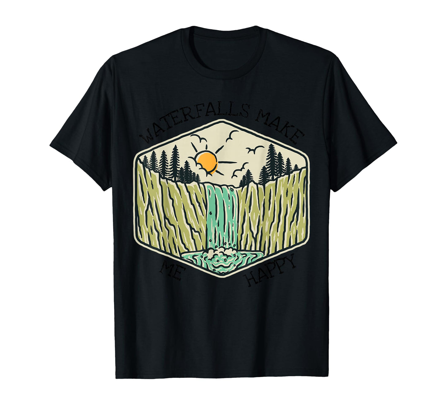 Nature Lover Waterfall Lovers Waterfall Happy Love Hiking T-Shirt