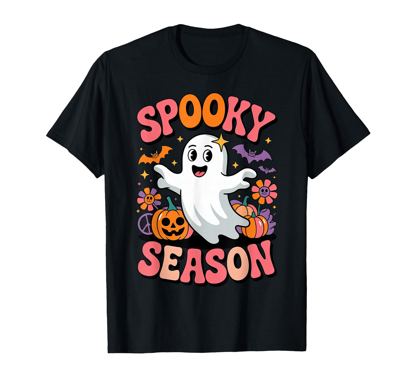 Spooky Season Cute Ghost Pumpkins Jack-o-Lantern Halloween T-Shirt