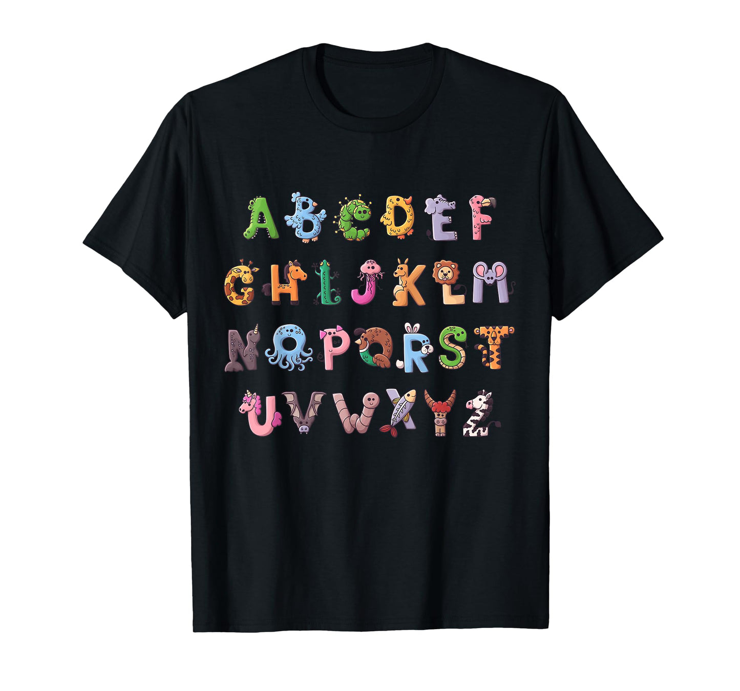 Funy Alphabet ABCs Animal Learning Kindergarten Teacher T-Shirt