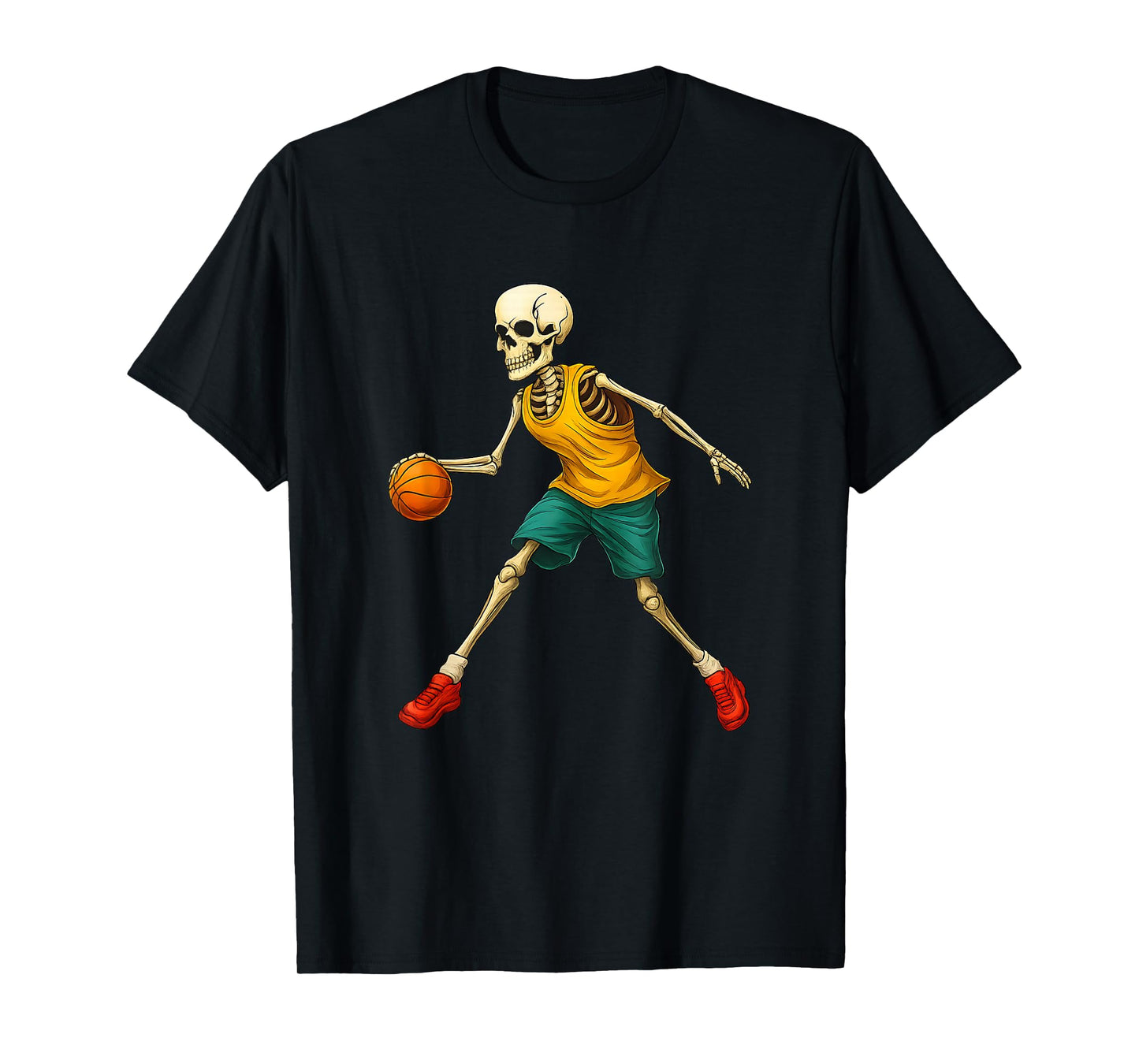 Basketball Skeleton Spooky Sports Halloween Design T-Shirt