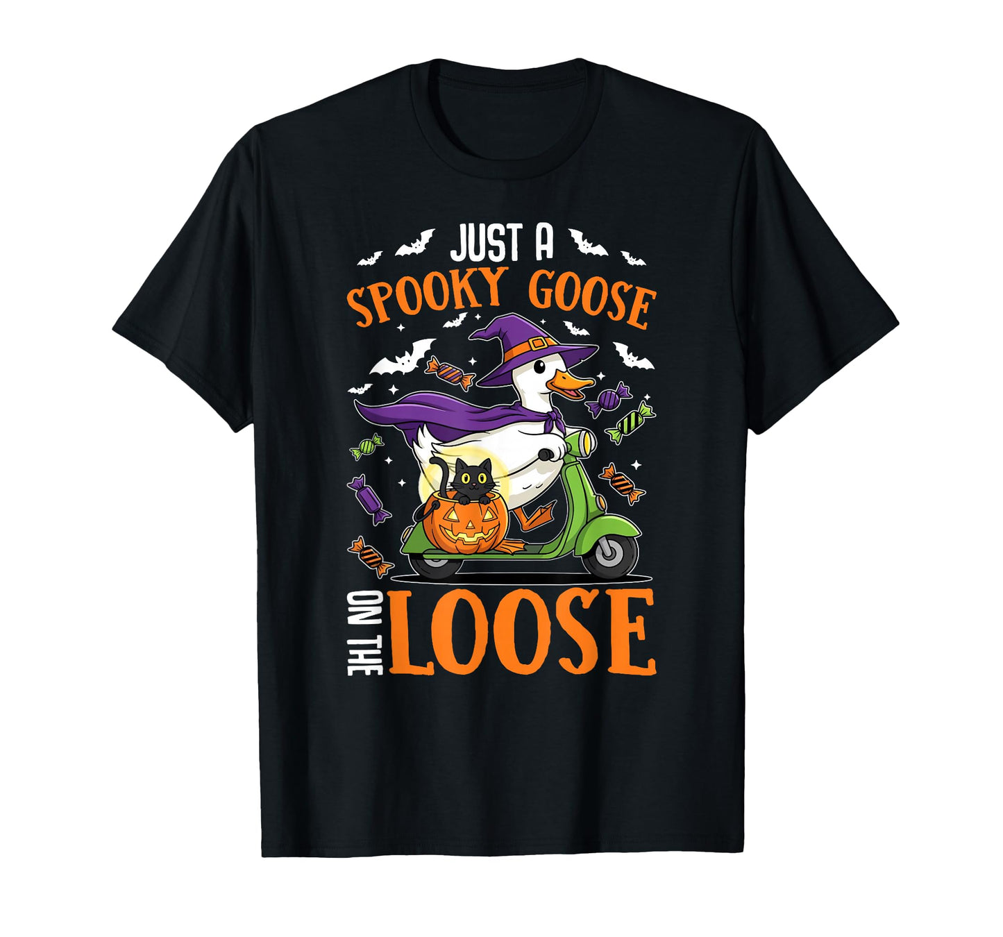 Just A Spooky Goose Halloween Silly Goose Funny Halloween T-Shirt