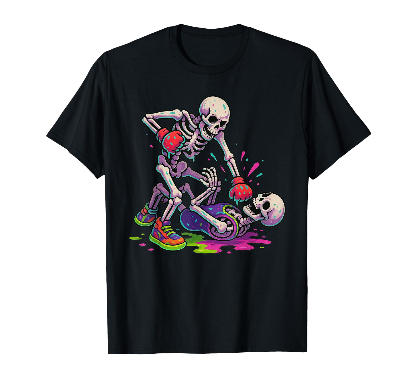 Skeleton MMA Fighter Drip Martial Arts Ice Cream Drip T-Shirt