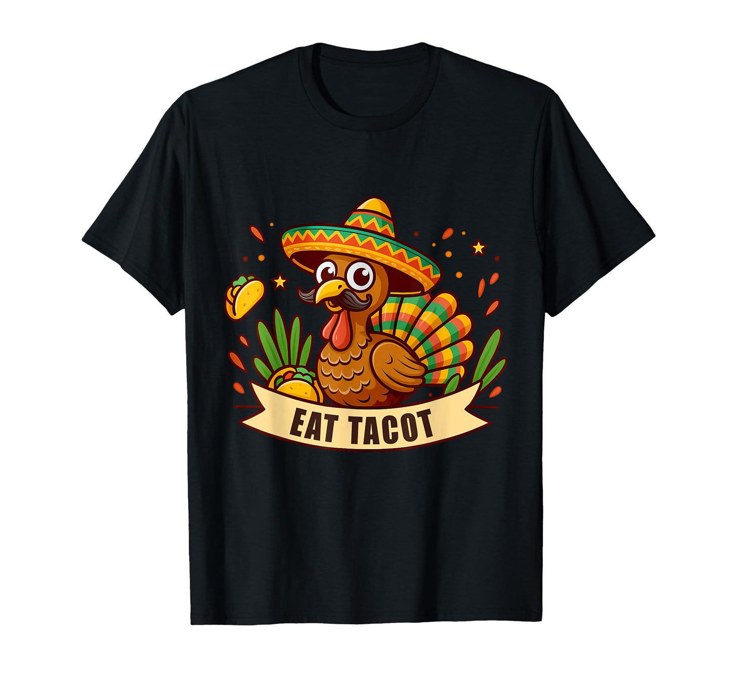 Turkey Eat Tacos Mexico Thanksgiving Women Men Costume T-Shirt