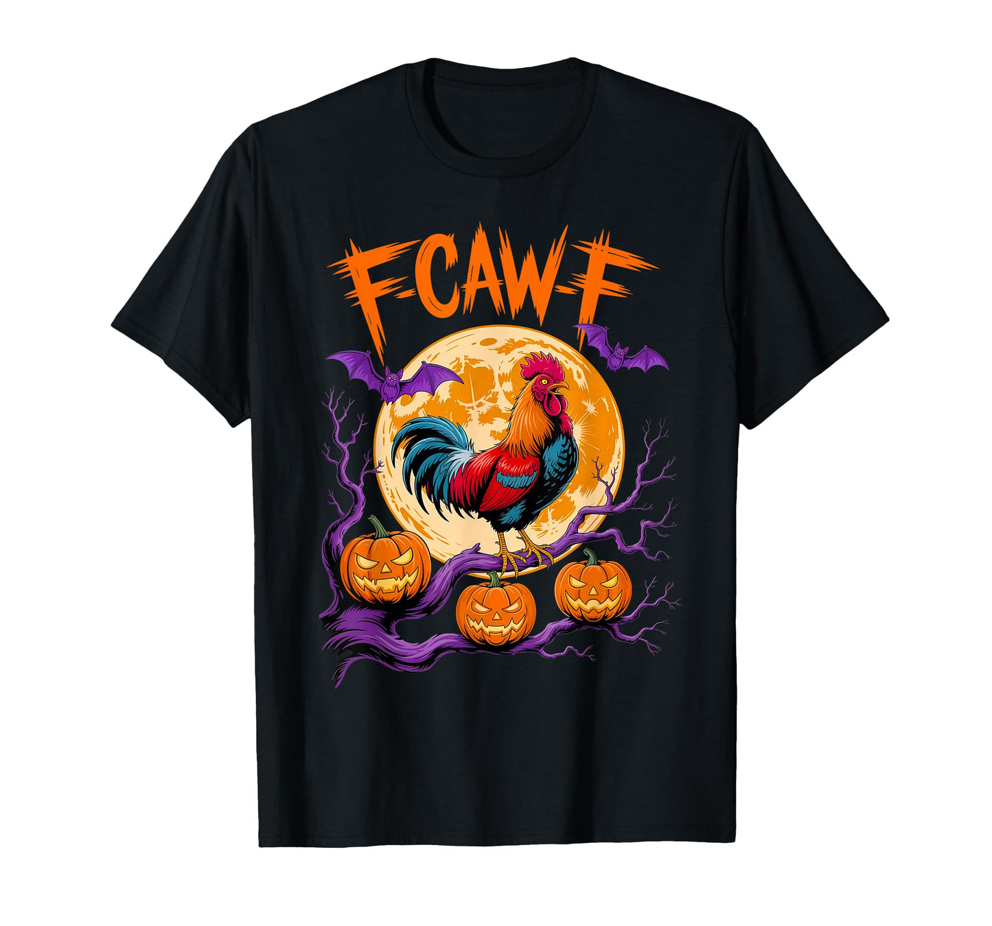 Funny F-Caw-F Chicken Halloween Spooky Chicken F-Caw-F Meme T-Shirt