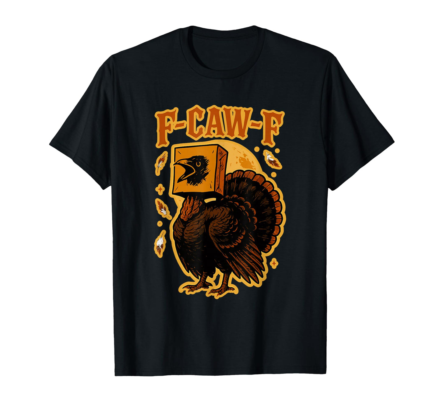 F-CAW-F Creepy Turkey Halloween Costume Graphic Tee for Fun T-Shirt