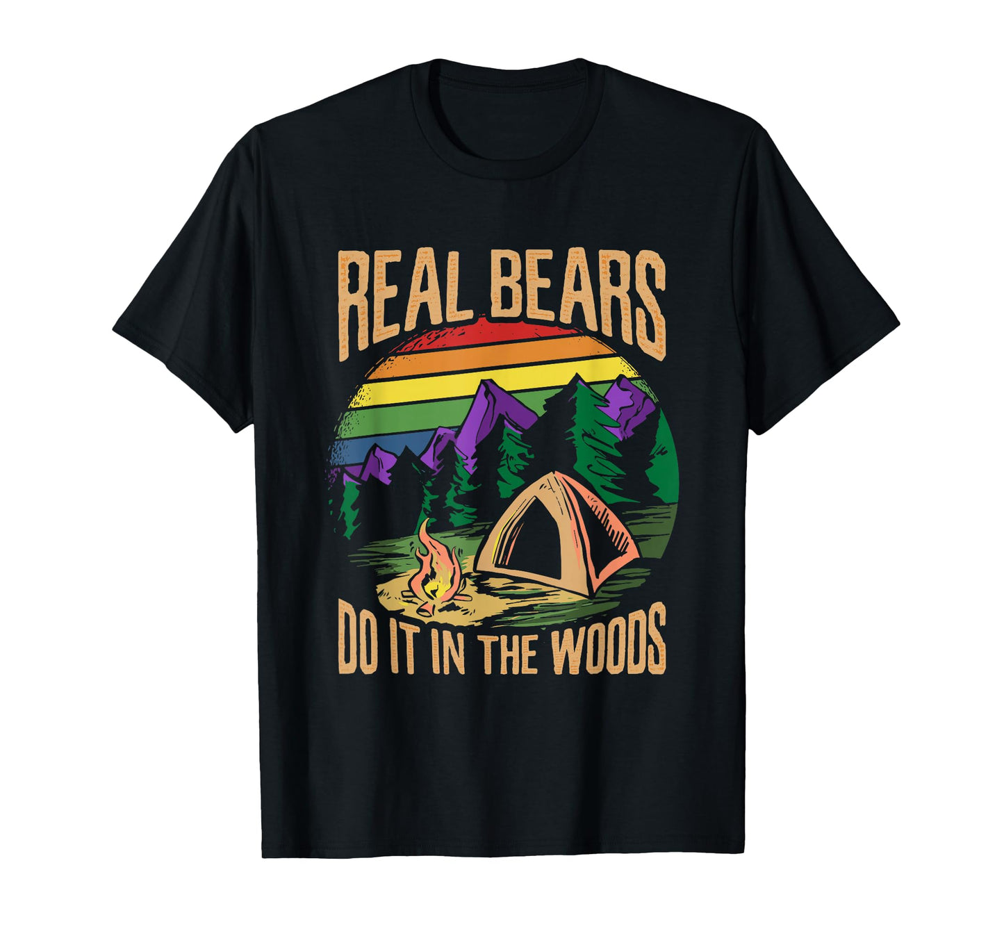 LGBTQ Forest Camping Real Bears Woods for a Gay Couple T-Shirt