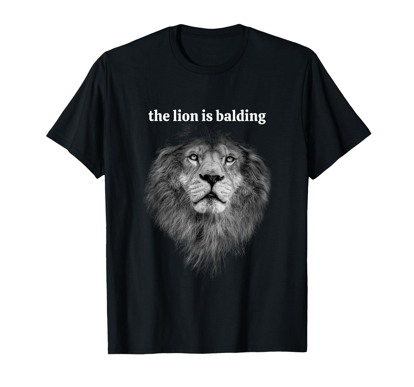 Funny Lion is balding Bald Lion Meme brainrot gen z Humour T-Shirt