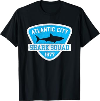 Atlantic City New Jersey Shark Souvenir Boys Vintage Beach T-Shirt