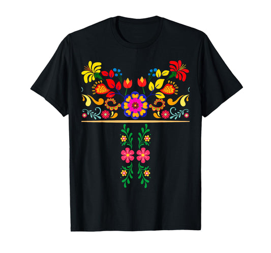 Traditional Mexican Flowers - Spanish Latina Mexican Pride T-Shirt