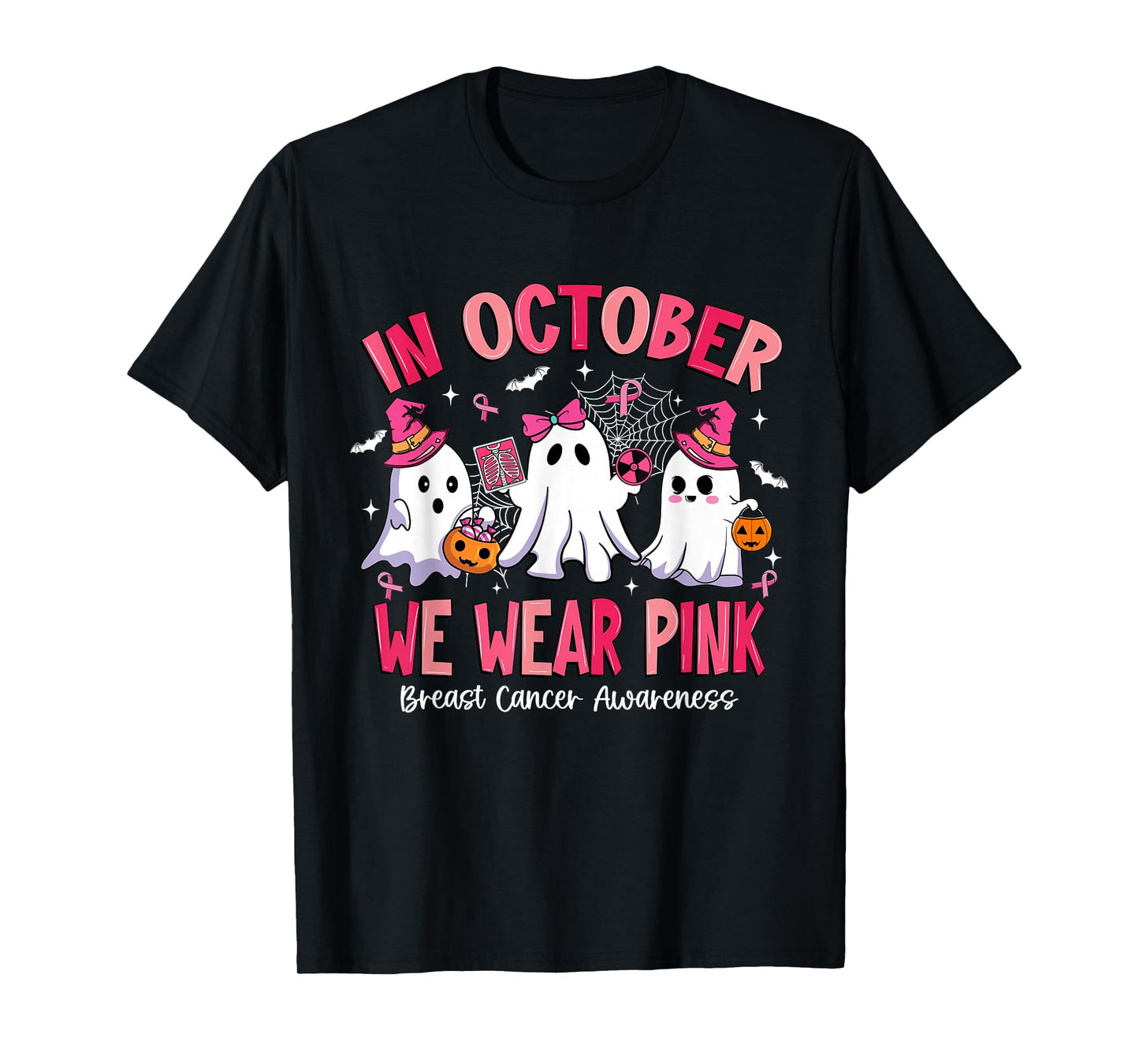 in October We Wear Pink Radiology Breast Cancer T-Shirt
