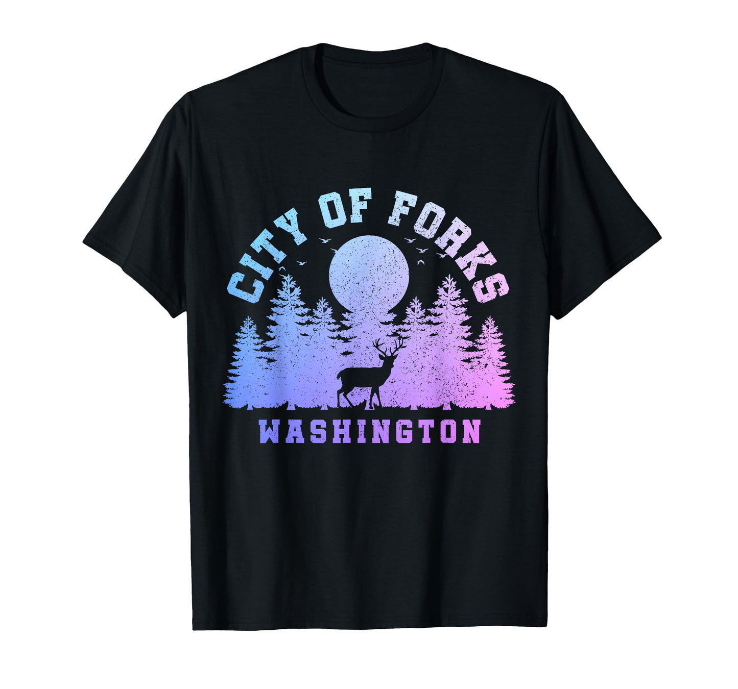 City Of Forks Washington Deer Nature Hiking Camping Pride T-Shirt