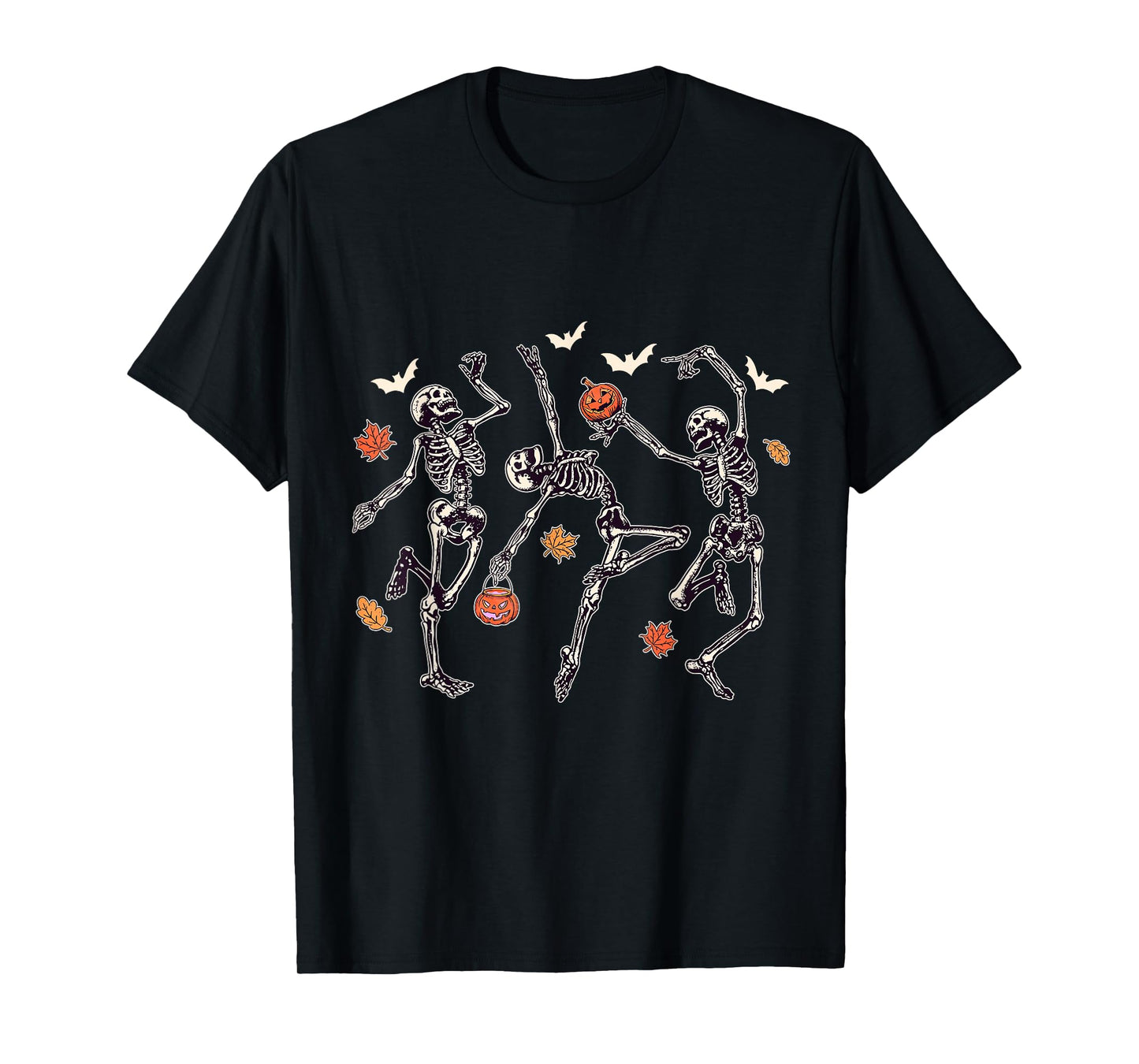 Halloween Dancing Skeletons Spooky Fall Graphic T-Shirt